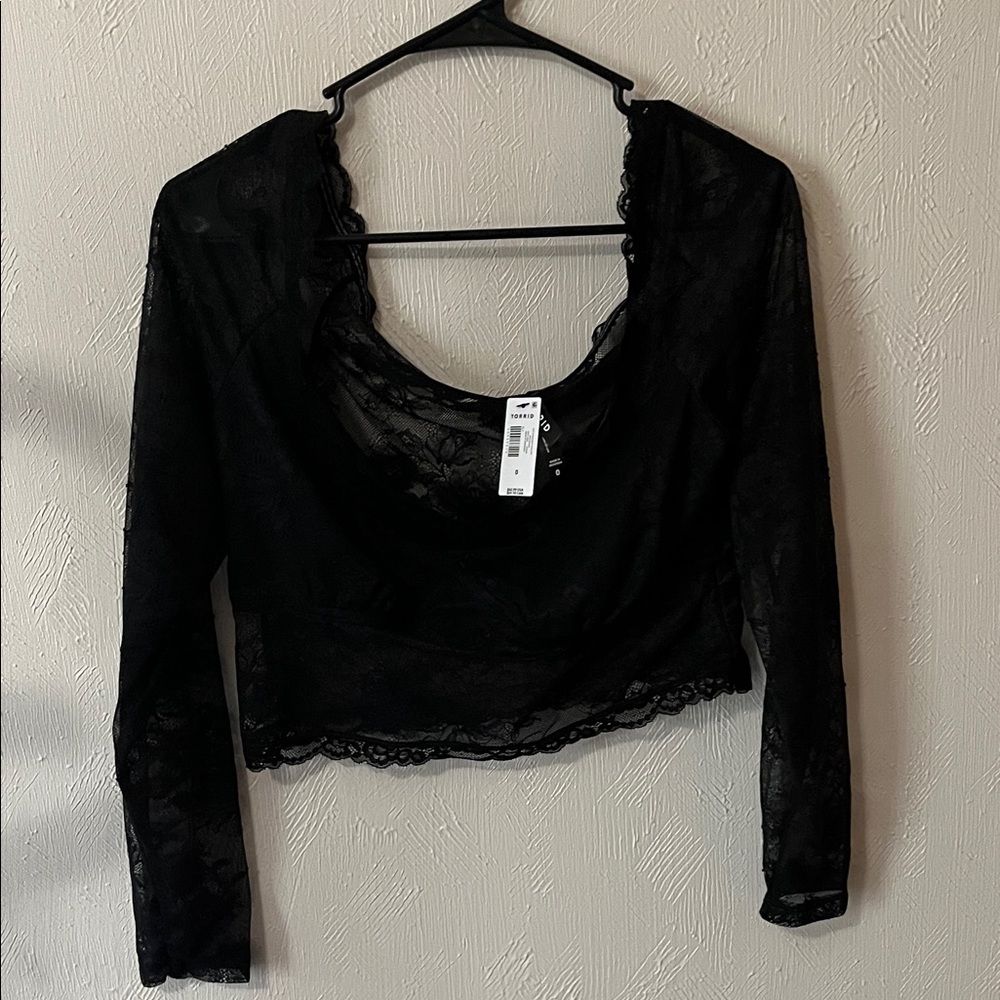 Torrid Black Long Sleeve Bralette